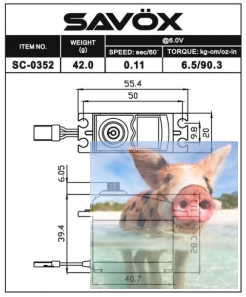 Serwo Savox SC-0352 42g (6.5kg/.0,11sec) Serwo Savox SC-0352 42g (6.5kg/.0,11sec)