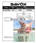Serwo Savox SH-0257MG 14g (micro, 2.2kg/.0,13sec)