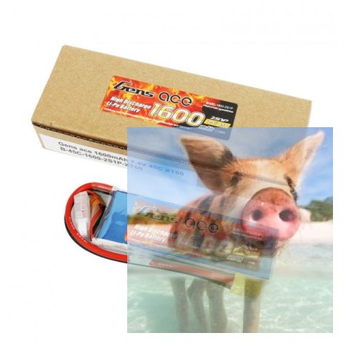 Gens ace 1600mAh 7.4V 45C 2S1P Lipo XT60 Gens ace 1600mAh 7.4V 45C 2S1P Lipo XT60
