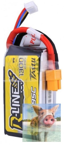 1300mAh 14.8V 95C Square TATTU R-Line Gens Ace