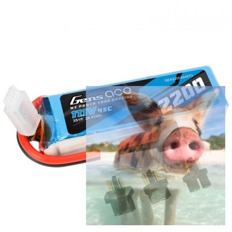 2200mAh 11.1V 45C Gens Ace EC3/XT60/T-dean 2200mAh 11.1V 45C Gens Ace EC3/XT60/T-dean