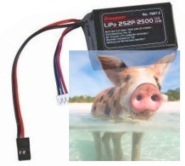 2500mAh 7.4V LiPo RX Graupner - odbiornikowy