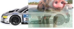 Audi R8 LMS 1:18 RTR (zasilanie na baterie AA) - srebrny