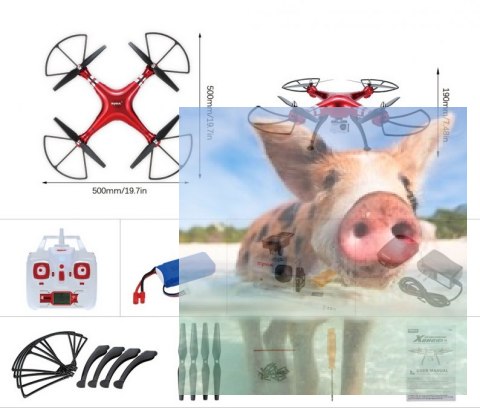 Syma X8HG (kamera HD 5MP, 2.4GHz, funkcja zawisu, zasięg do 100m, 50cm) Syma X8HG (kamera HD 5MP, 2.4GHz, funkcja zawisu, zasięg do 100m, 50cm)