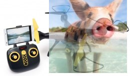Syma X8SW (kamera FPV, 2.4GHz, zasięg do 70m, funkcja zawisu i powrotu, 50cm) - CZARNY
