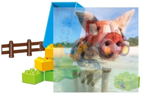 Klocki traktor z dziadkiem - 32 elementy Klocki traktor z dziadkiem - 32 elementy