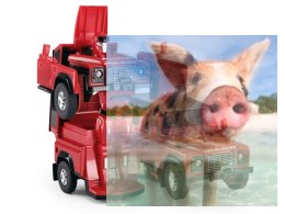Land Rover Transformer Die Cast 1:32 RTR (zasilanie na baterie) - czerwony