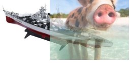 Pancernik Bismarck 1:360 - POSERWISOWY (uszkodzona elektronika)
