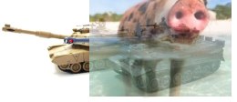 Zestaw wzajemnie walczących czołgów PK German Tiger i Abrams M1A2 1:28 - POSERWISOWY (1 sprawny)