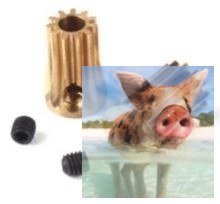 Zębatka mosiężna 14T 0.5M H12, otwór 3.0mm