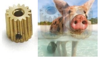 Zębatka mosiężna 14T 0.5M H12, otwór 3.0mm Zębatka mosiężna 14T 0.5M H12, otwór 3.0mm